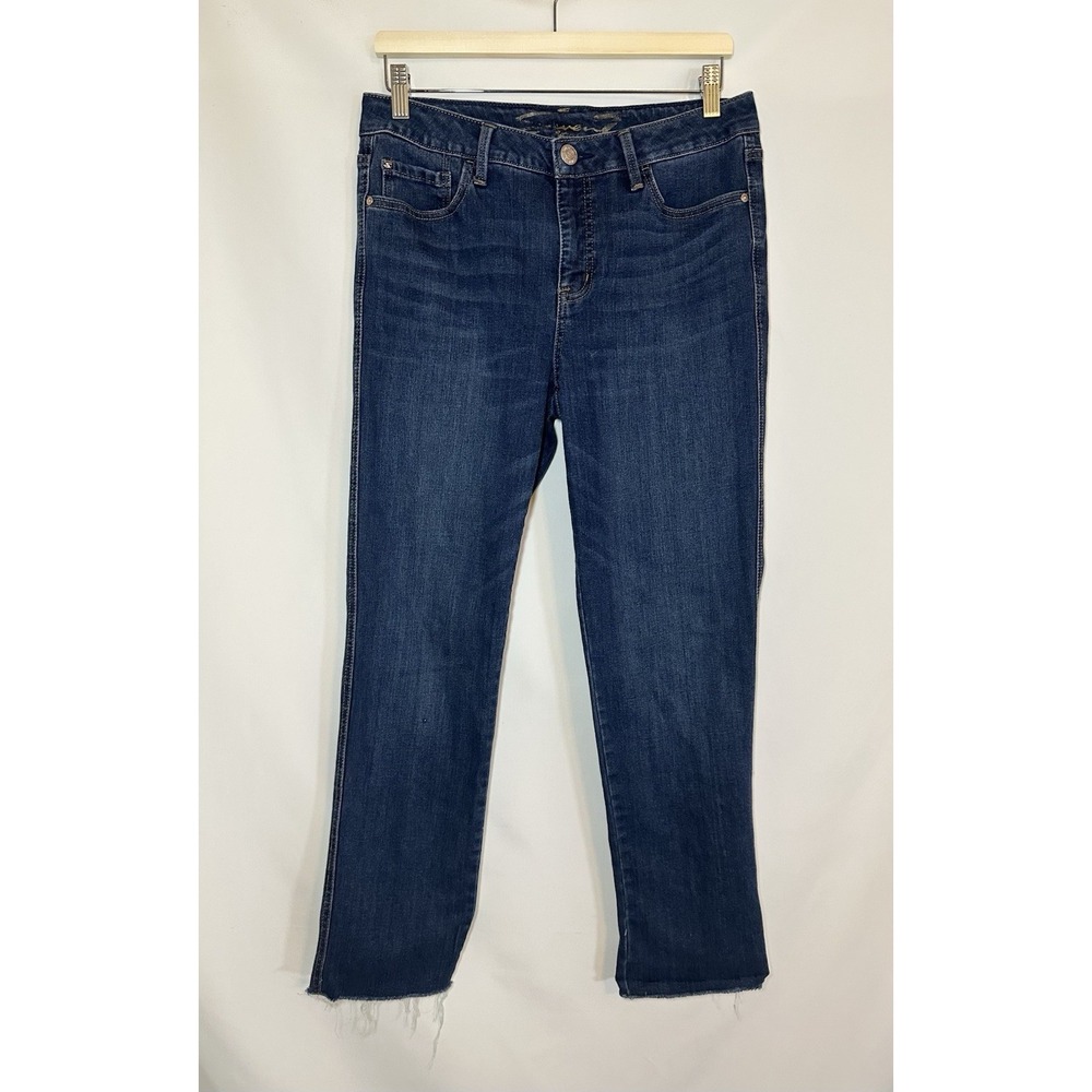 Seven 7 Women Weekend Easy Fit Boyfriend Blue Jeans Raw Hem‎ Denim SIZE 4